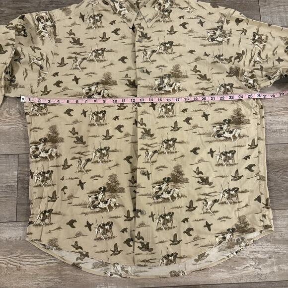Woolrich 100% Cotton Button Down Shirt | Mens L | British Tan Dogs | Long Sleeve - Picture 5 of 8